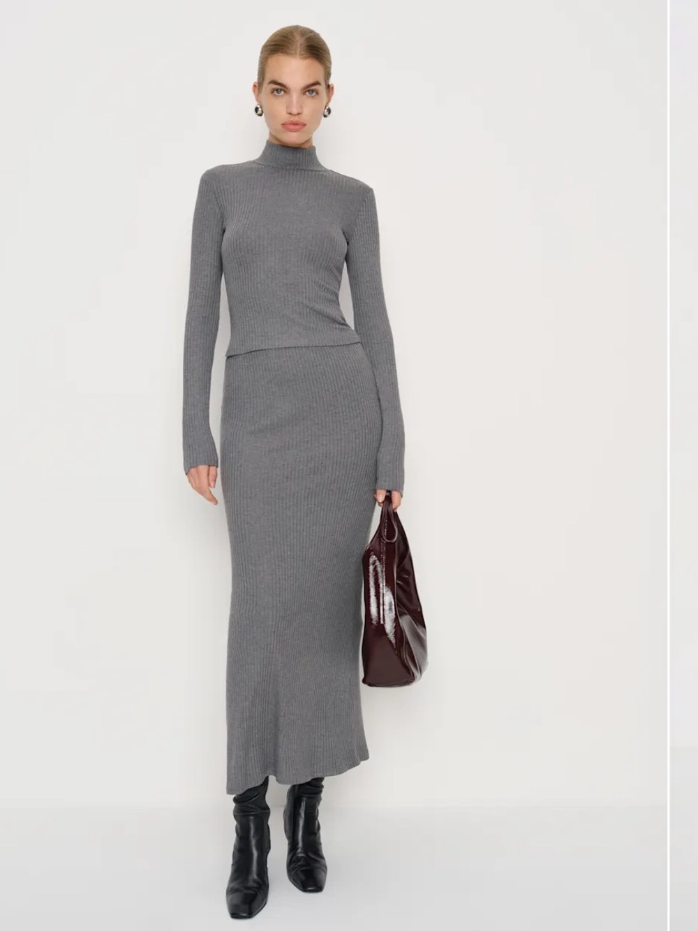 Reformation Reggie Knit Two Piece Grey - Size M